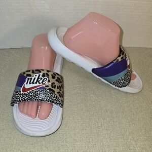 Nike Victori One Leopard Multi Print Slide Sandals size 8
